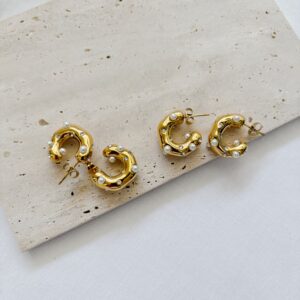 Pearl Studded Huggies